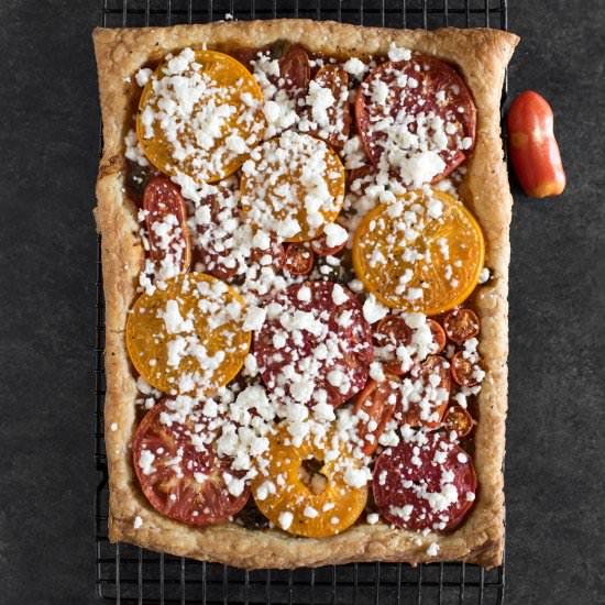 Hatch Chile Tart w/ Heirloom Tomato - Recipe photo by lasxrcista