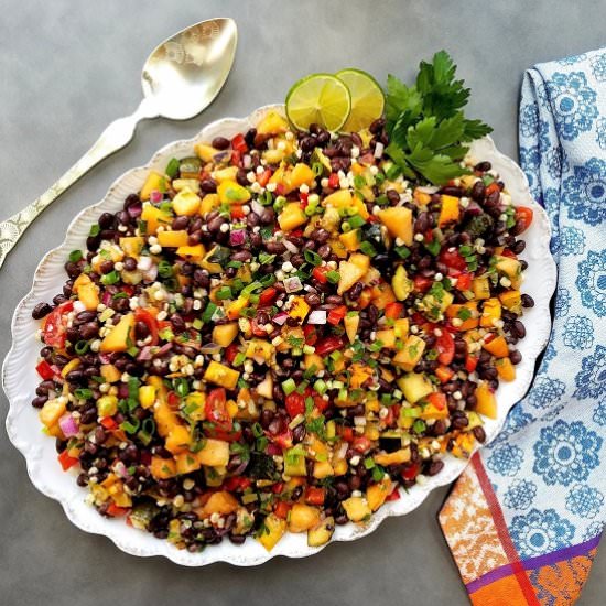 Grilled Cantaloupe Black Bean Salad - Recipe photo by Give it Some Thyme
