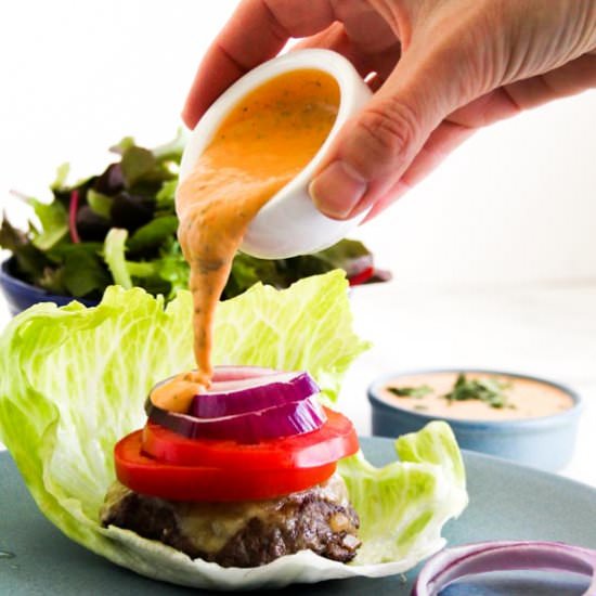 Low-Carb Burgers With Chipotle Mayo - Recipe photo by Appetite For Energy