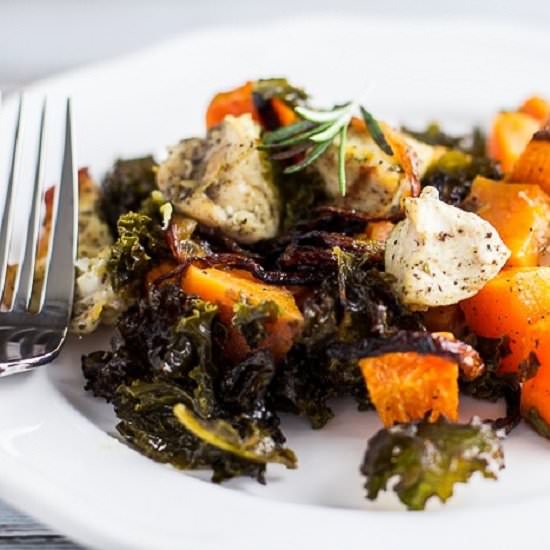 Chicken, Kale & Sweet Potato Bake - Recipe photo by fithappyfree