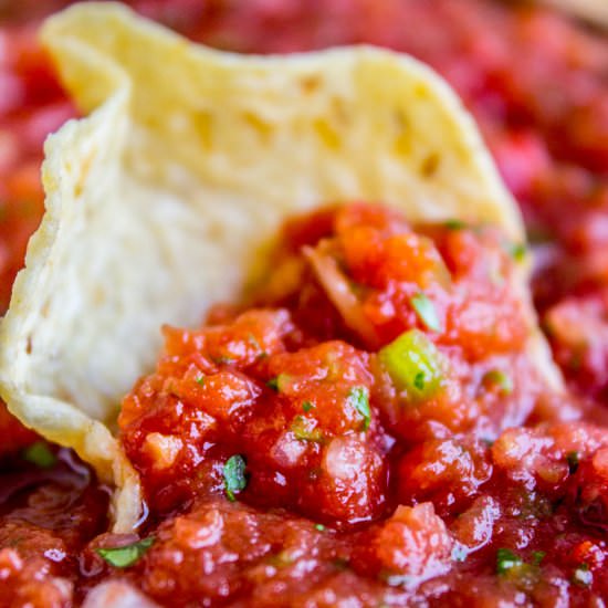 5 Minute Restaurant Style Salsa - Recipe photo by The Food Charlatan