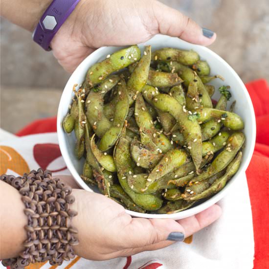 Edamame With Japanese Seven Spice - Recipe photo by healingtomato