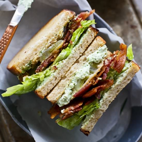 Fried Green Tomato BLT - Recipe photo by cookingforkeeps