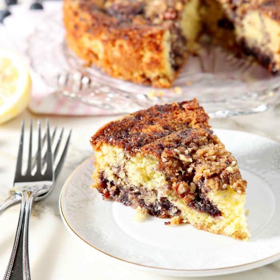 Lemon Blueberry Coffee Cake - Recipe photo by thespeckledpalate