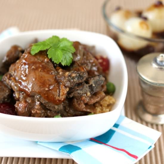 Chicken Livers Bourguignonne - Recipe photo by 5Flavours