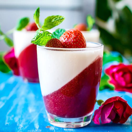 How To Make Strawberry Panna Cotta - Recipe photo by Anu@MyGingerGarlicKitchen