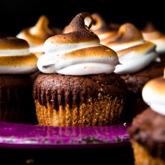 S'mores Brownie Cupcakes - Recipe photo by sallysbakingaddiction