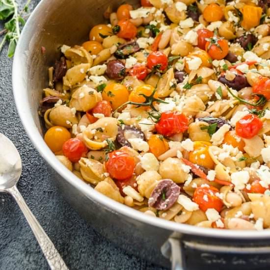 Greek Pasta Skillet & Burst Tomato - Recipe photo by flavorthemoments