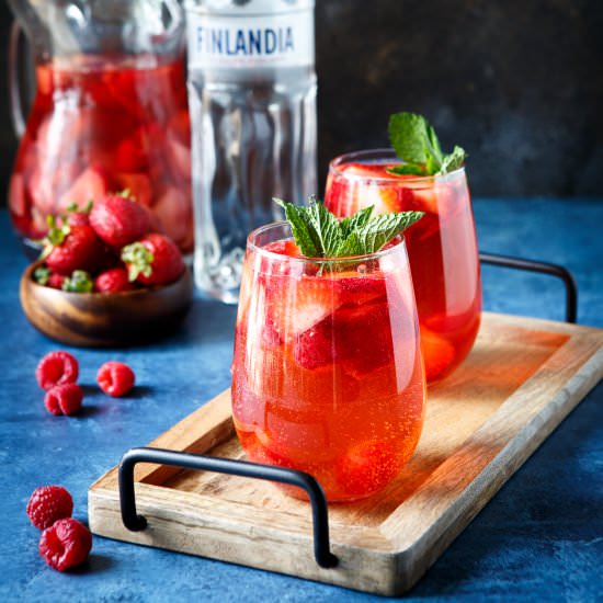 Sparkling Berry Rose Sangria - Recipe photo by sharedappetite