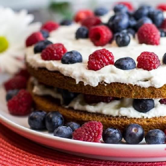 Lemon Raspberry Blueberry Cake - Recipe photo by fithappyfree