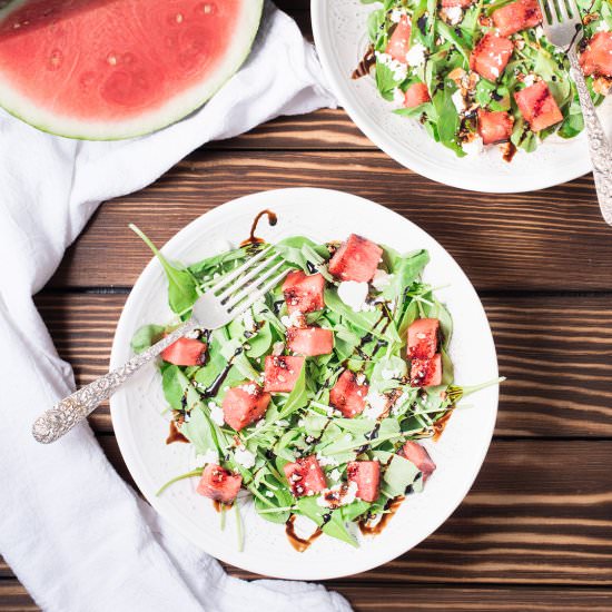 Feta and Watermelon Arugula Salad - Recipe photo by mywifecancook
