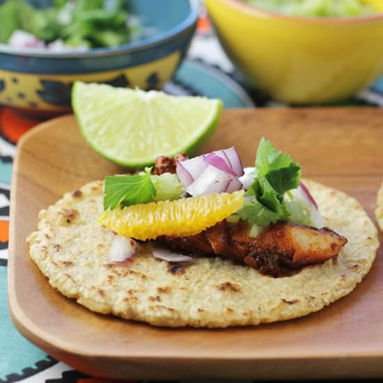 Tacos de Pescado Al Pastor - Recipe photo by Food Gal