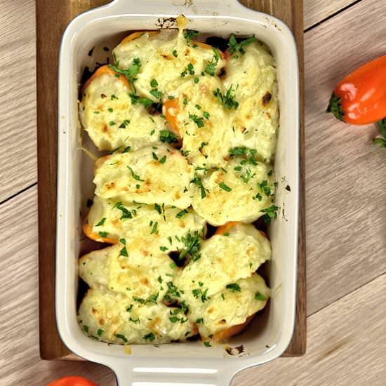 Sweet Peppers Filled with Cheese - Recipe photo by agourmetfoodblog