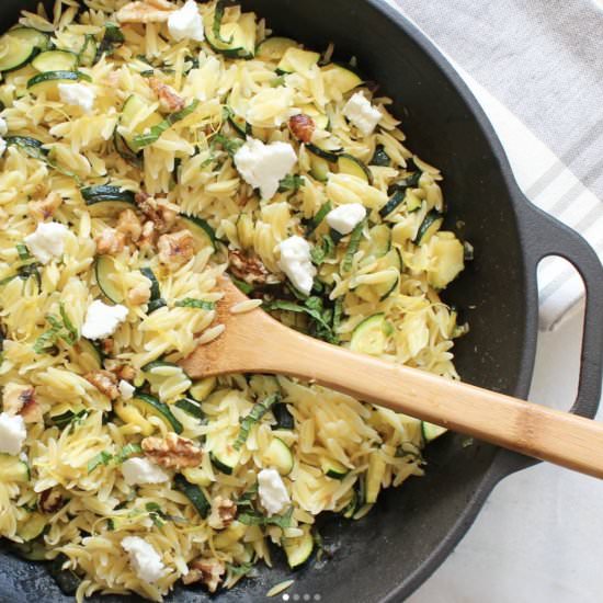Orzo Pasta with Zucchini - Recipe photo by cocoaandsalt
