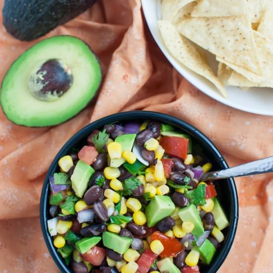 Black Bean, Corn, & Avocado Salad - Recipe photo by tabithatalksfood
