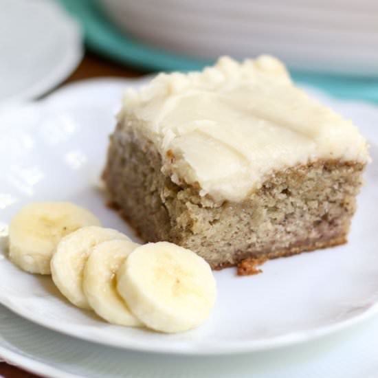 Banana Bread Bars & Brown Butter Frosting - Recipe photo by aforkstale
