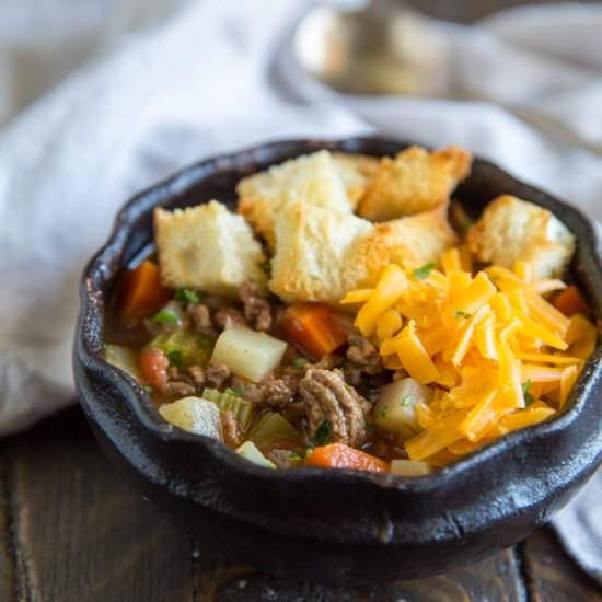 Cheeseburger Soup - Recipe photo by culinaryhill