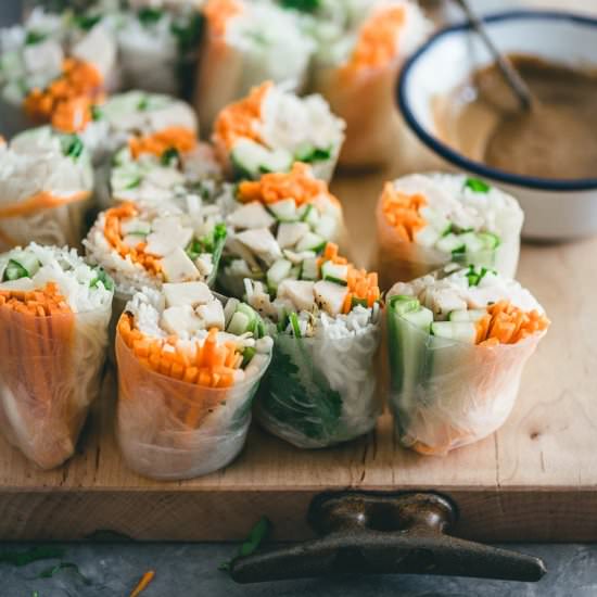 Chicken Spring Rolls - Recipe photo by omnivorescookbook
