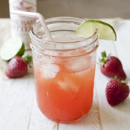 Strawberry Rhubarb Smash Cocktail - Recipe photo by partialingredients