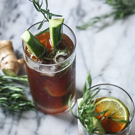 Pimm’s Cup Cocktail with Ginger - Recipe photo by Feed Me Phoebe