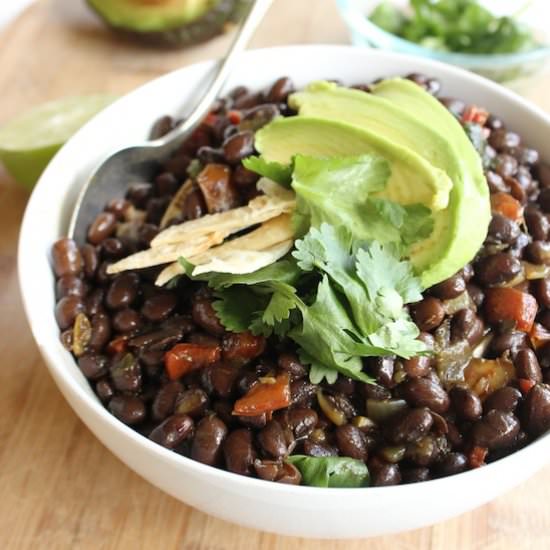 Spicy Vegan Black Bean Soup - Recipe photo by kbaked