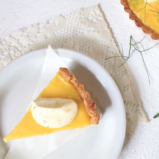 lemon olive oil tart fennel pollen - Recipe photo by wherethewildcakegrows