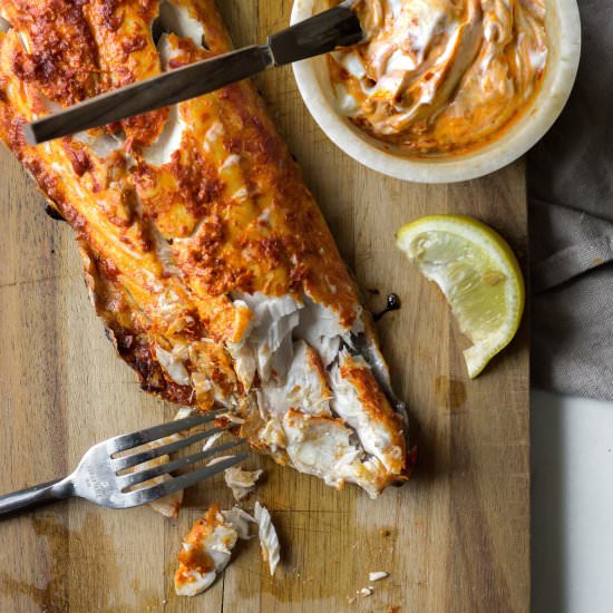 Grilled Redfish with Harissa - Recipe photo by Wild and Whole