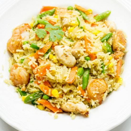 Chicken and Shrimp Fried Rice - Recipe photo by Precious Core