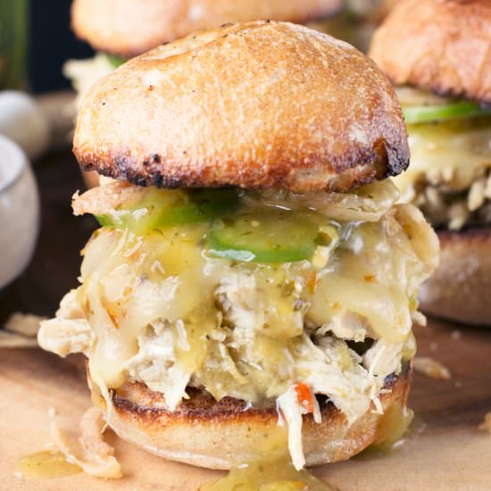 Hatch Green Chile Chicken Sliders - Recipe photo by cakenknife