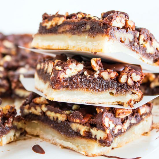Chocolate Pecan Slab Pie Bars - Recipe photo by Bake It With Love