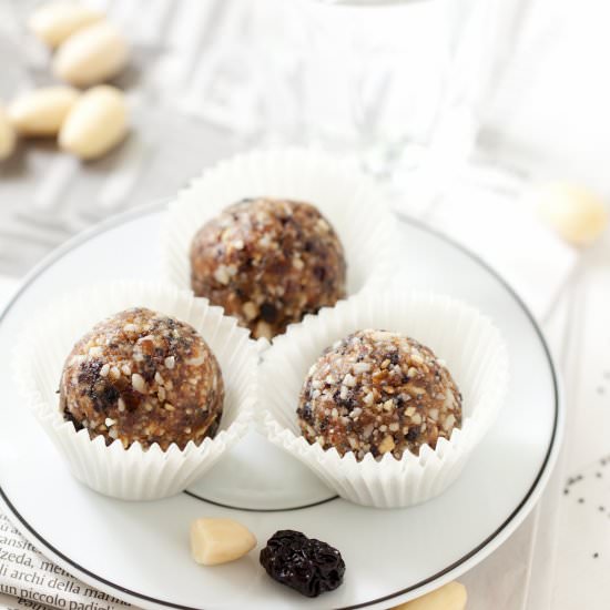 Cherry Bakewell Almond Energy Balls - Recipe photo by littlesugarsnaps