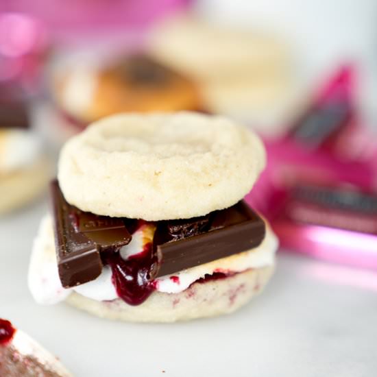 Raspberry Sugar Cookie S'mores - Recipe photo by The Sugar Coated Cottage