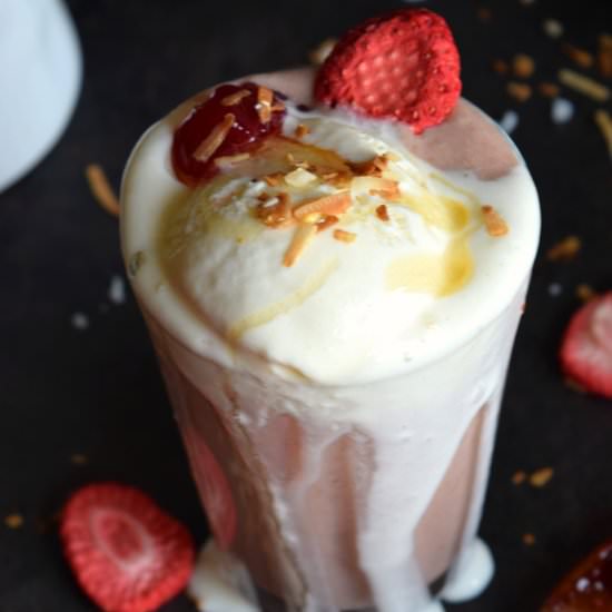 Roasted Strawberry Coconut Shake - Recipe photo by Cookilicious