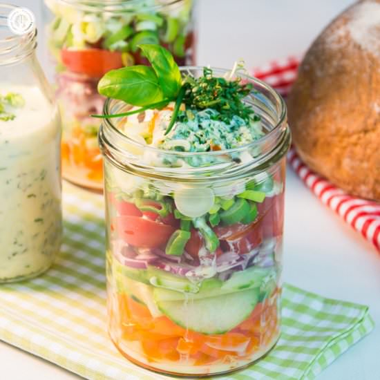 Salad in a Jar - Recipe photo by Country Hill Cottage
