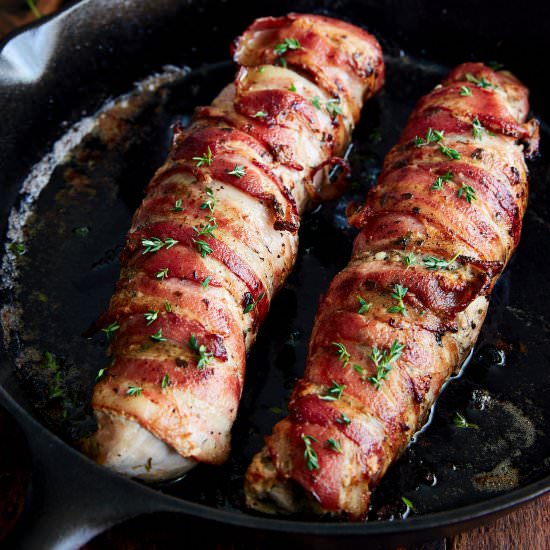 Bacon-Wrapped Pork Tenderloin - Recipe photo by cravingtasty