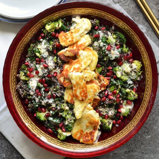 Black Quinoa & Halloumi Salad - Recipe photo by Hannah Bond