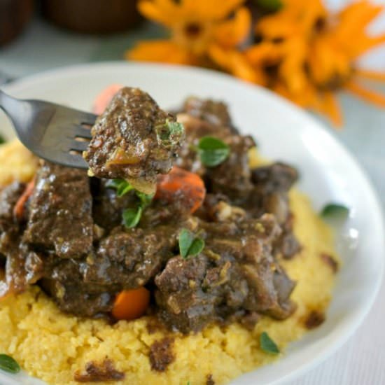 Italian Venison Stew with Polenta - Recipe photo by allourway
