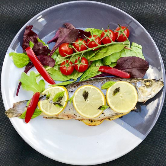 Aromatic Baked Sea Bass - Recipe photo by Thaifoodmadeeasy.com