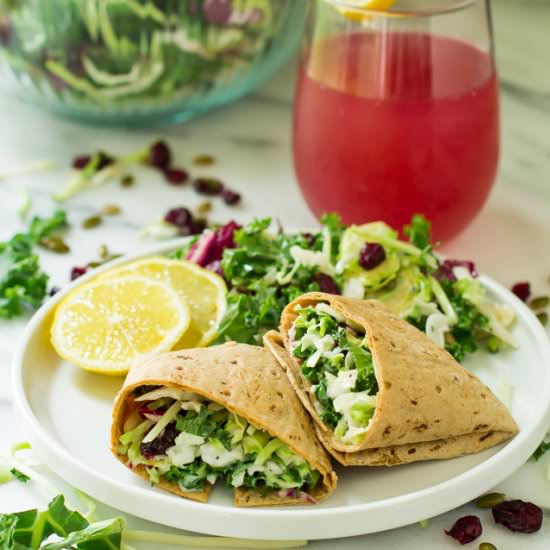 Sweet Kale Vegetable Salad Wraps - Recipe photo by kimscravings