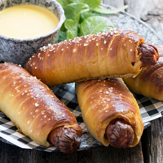 Homemade Pretzel Dogs - Recipe photo by seasonsandsuppers