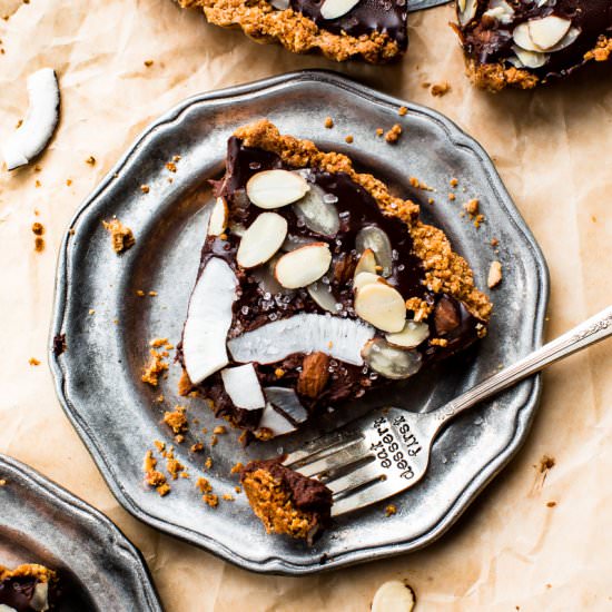 Chocolate Coconut Almond Tart (GF) - Recipe photo by sallysbakingaddiction