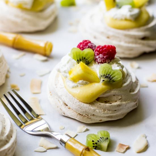 Coconut Pavlovas & Pineapple Curd - Recipe photo by thebeachhousekitchen
