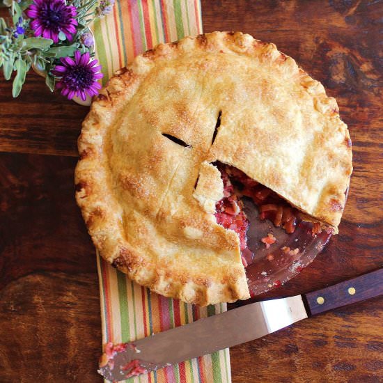 Summer Strawberry Rhubarb Pie - Recipe photo by TwoBitTart