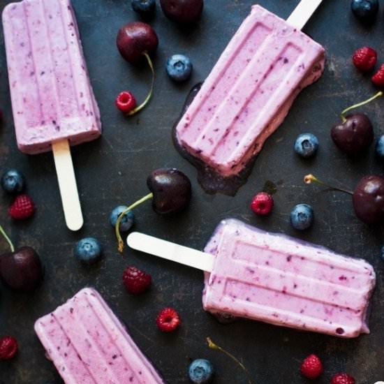 Greek Yogurt Berry Popsicles - Recipe photo by thelemonbowl