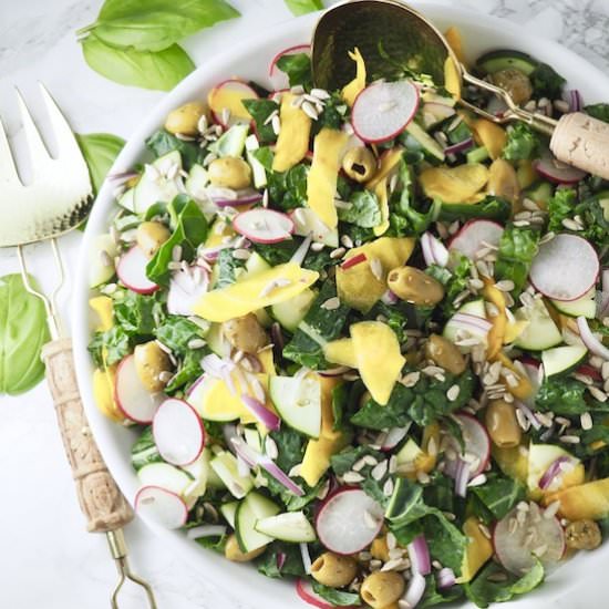 Rainbow Basil Kale Salad - Recipe photo by Food to Feel Good