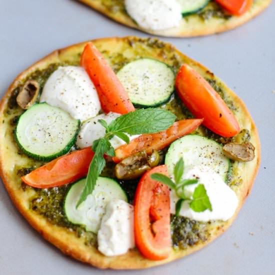 Pesto Ricotta Tomato Flatbread - Recipe photo by feelgoodfoodie1