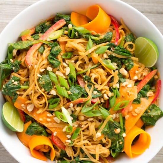 Thai Noodle Salad with Peanut Sauce - Recipe photo by thefoodieeats