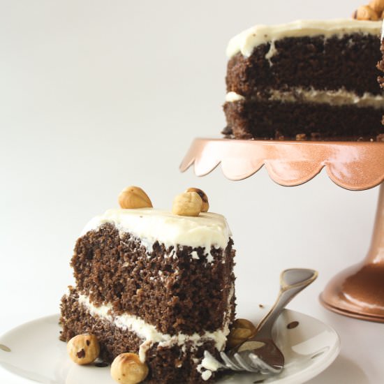 Chocolate Hazelnut Layer Cake - Recipe photo by The Desserted Girl