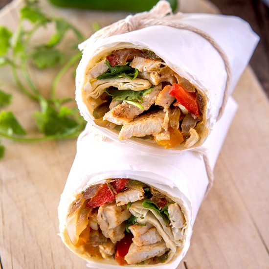 Healthy Turkey Fajita Wraps - Recipe photo by muttandchops