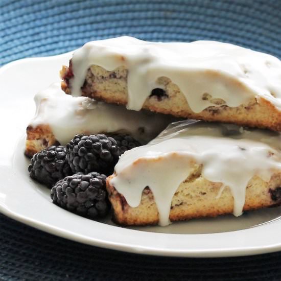 Glazed Lemon Blackberry Scones - Recipe photo by MyRecipeReviews